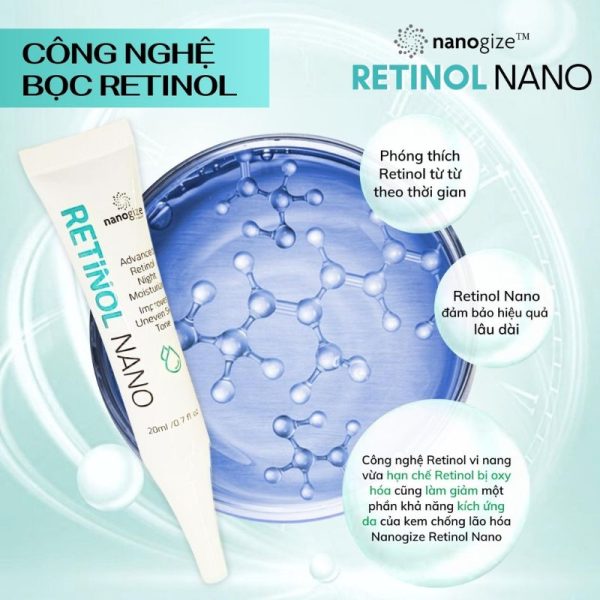 Kem chống lão hóa Nanogize Retinol Nano được đánh giá là dòng kem dưỡng có tác dụng làm đầy nếp nhăn